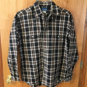 Wrangler Black & Orange Pearl Snap Western Shirt
